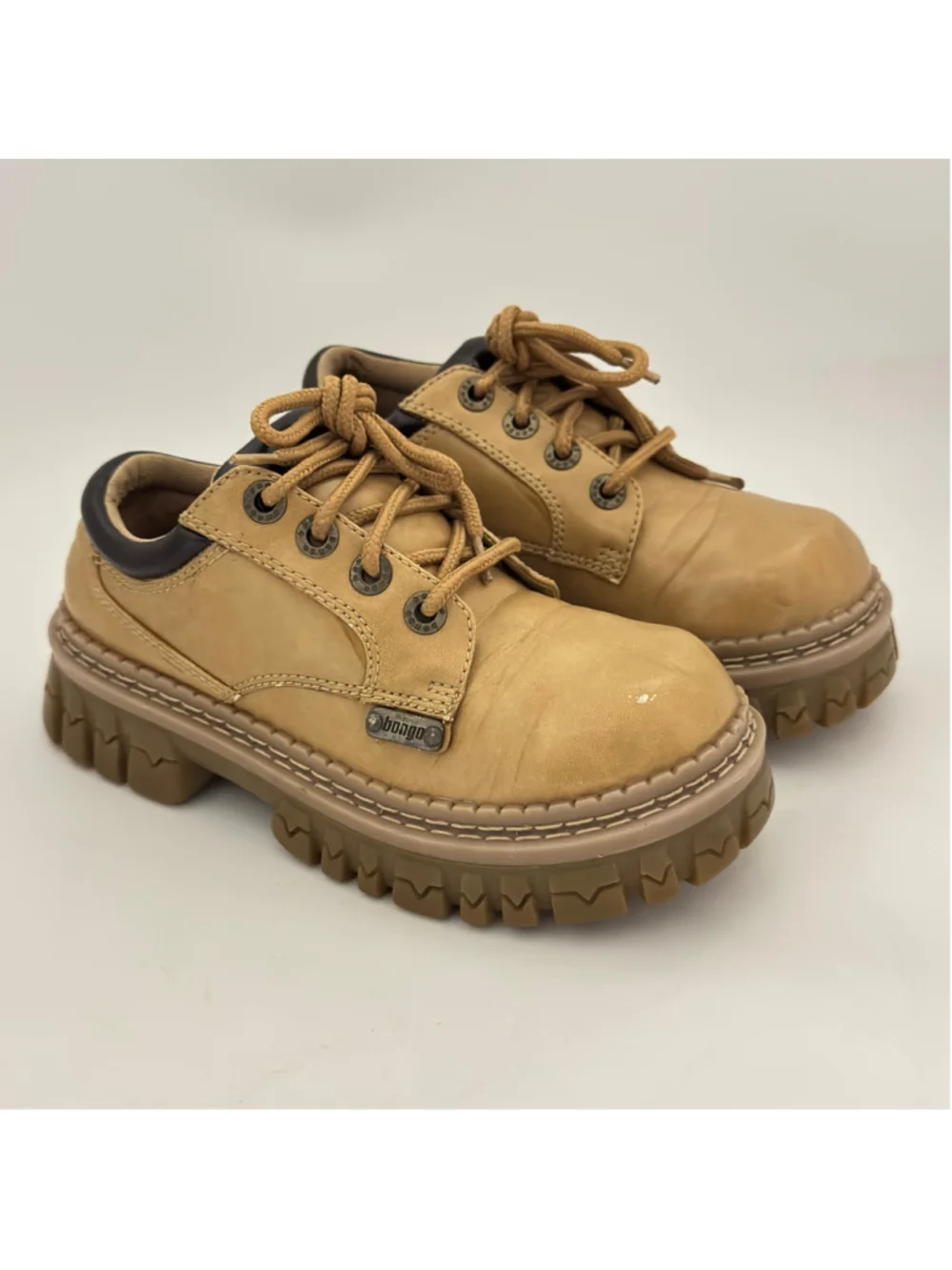 Vintage Bongo Chunky Platform Lug Sole Oxford Lace Up Boot Shoes Size 7M
